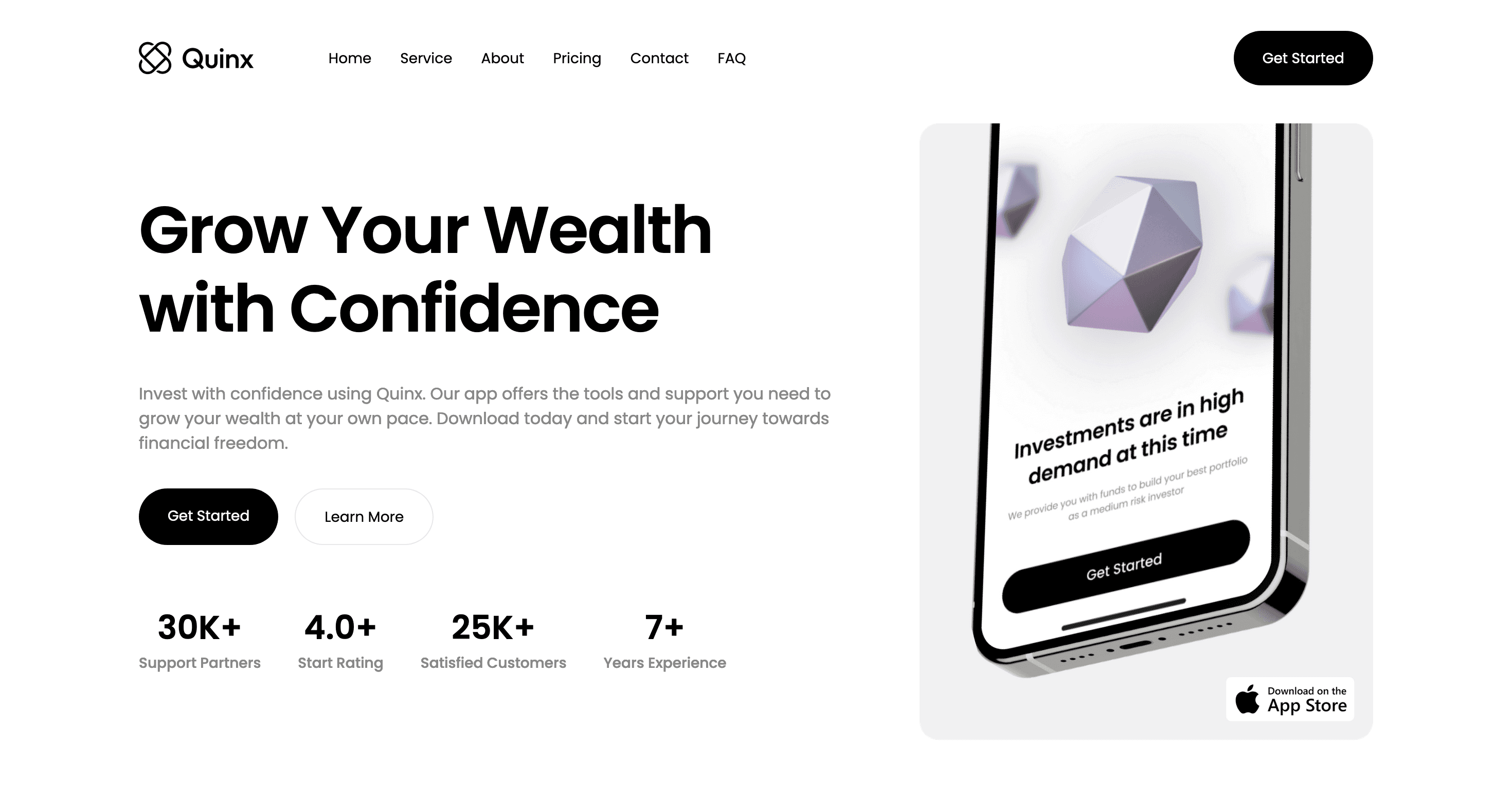 quinx Website screenshot