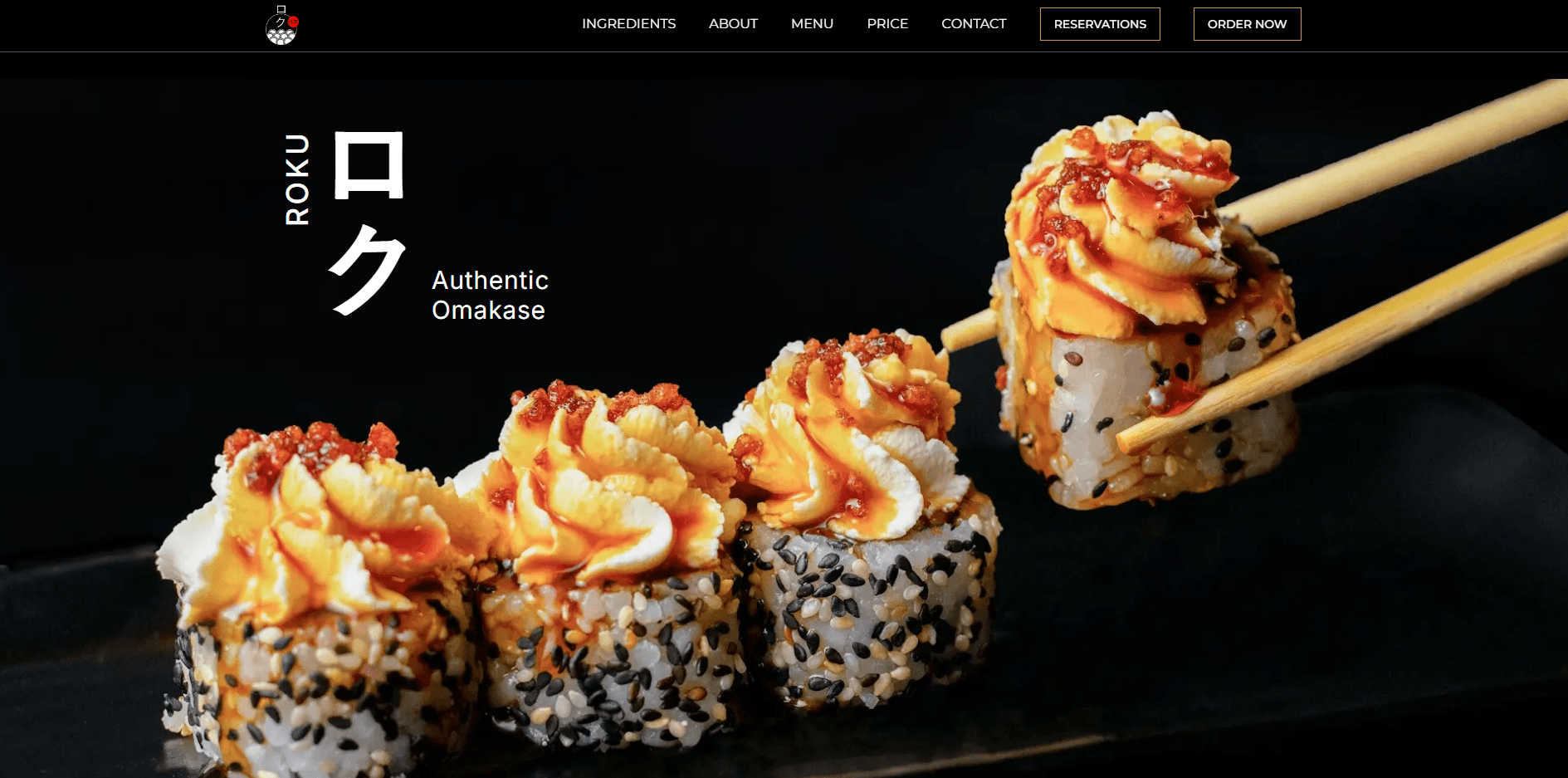 Rokusushi Website screenshot