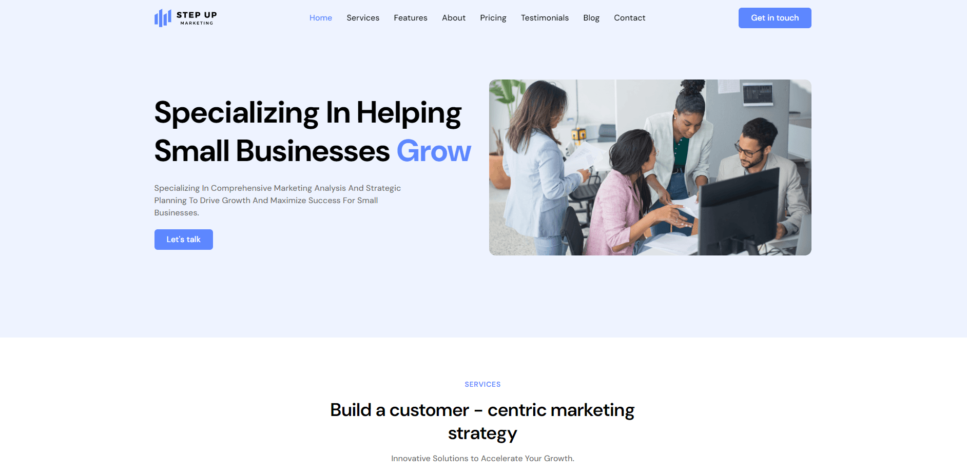 step up marketing Website screenshot