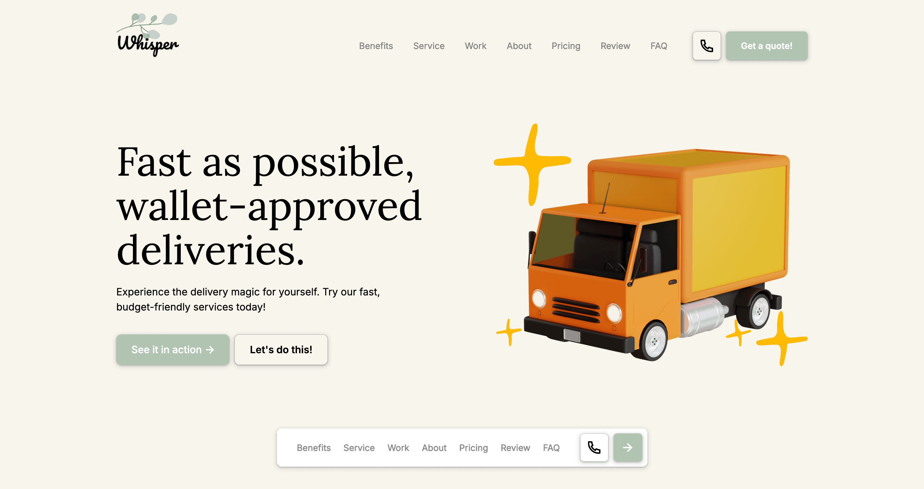 Whisper Website screenshot